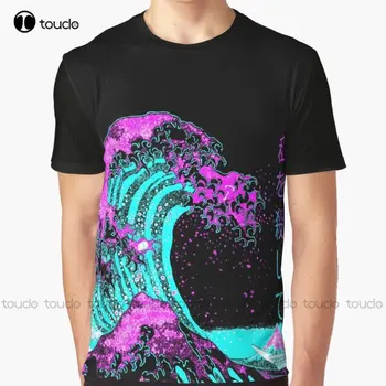 Естетика: The Great Wave Off Тениска с графичен дизайн Канагавы-Хокусая, Обичай тениски Aldult за Тийнейджъри Унисекс с дигитален печат Xxs-5Xl