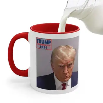 Чаша със снимка на Тръмп, Новост, Кафеена Чаша Керамична чаша за чай, Чаша с шарките, Посуда за напитки, подаръци, устойчив на избледняване, Чаша с печат на Съединените Щати
