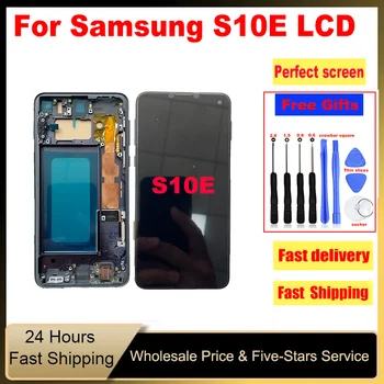 Подмяна на екрана с Рамка За Samsung Galaxy S10e G970F/DS Сензорен Дисплей Дигитайзер възли За Samsung S10e LCD 