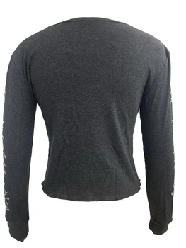 Жените риза Y2k с дълъг ръкав, Ретро принт, без приятелка, скъсяване на върховете, Естетичен гранжевый пуловер, тениска, градинска облекло