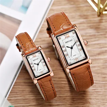 Дамски часовници на Луксозна марка, Модерни Дамски часовници, Светещи цифрови Кожени часовници, Дамски Кварцов часовник Montre Femme