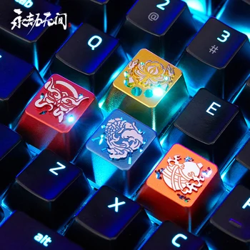 Аниме игра Naraka: Bladepoint официалната метална ръчна клавиатура NARAKA, изработени по поръчка, капачки за ключове от сплав с подсветка за Cherry MX