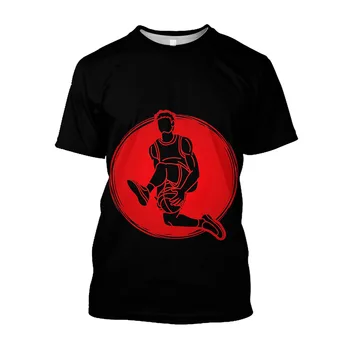 Тениски с 3D принтом баскетболна игра за мъже, свободни ежедневни тениски големи размери, спортни облекла за бягане, е страхотна младежки облекла
