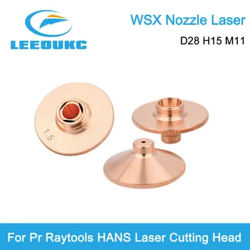 Лазерен накрайник LEEOUKC WSX Диаметър 28 мм За Raytools HANS PR Fiber Laser Cutting Machine Head Single Double Layer Jet Parts
