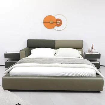 Нов Дизайн, Луксозно Двойно Легло King Size, съответстващи на Италианската Луксозна Кожена Легло, просто комплекти спално бельо
