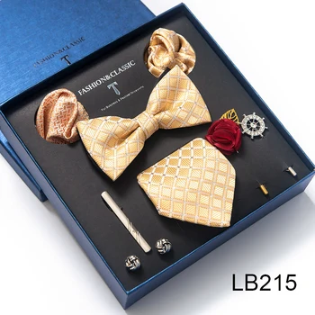 Маркова подарък кутия за празник, вратовръзка, тъкани носи вратовръзка, шалче, джобни квадрати, комплект копчета за ръкавели, скоба за вратовръзка, кутия с Вратовръзки, подходящи за сватба