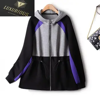 Зимно палто за жени 2024, Корейската мода, с качулка, Въздушен Памук, Пуловер, Жилетка, сако в тон, Дамски дрехи