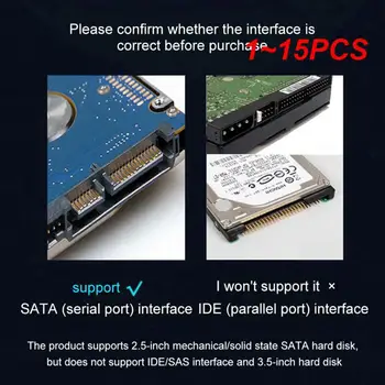 1 ~ 15ШТ USB 3.0/2.0 НА SATA До 6 Gbit/s 3 Кабел Sata към USB 3.0 Адаптер Подкрепа за 2,5-инчов външен твърд диск, SSD SSD 22-пинов Sata