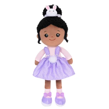 Плюшени играчки Starpony, афроамериканские кукли, играчки за момичета, Плюшен парцал кукла със заек, подарък за Първи рожден ден 38 см