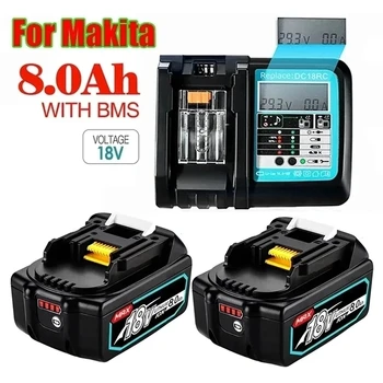 Най-новата Обновена Акумулаторна Батерия BL1860 18 V 8000mAh Литиево-йонна за Makita 18v Батерия BL1840 BL1850 BL1830 BL1860B LXT 400