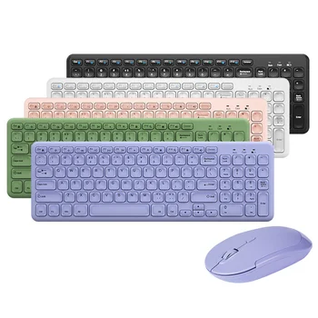 Комплект безжични клавиатура и мишка BOW 2.4 G За лаптоп Ергономична клавиатура Мултимедийна Пълзяща мишката Набор от офис на клавиатурата