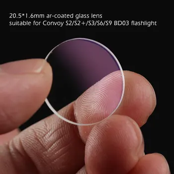 стъклена леща с ar покритие 20,5 * 1,6 мм, подходящ за фенерче Convoy S2 /S2 +/ S3 / S6/S9 BD03
