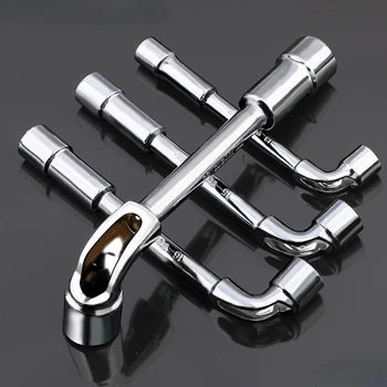 Обзавеждане L-образен тръбен ключ 6-24 мм, инструмент за премахване на автомобилни гуми, прокалывающий ключ, Трудозатратный инструмент за ремонт на торцевого ключ с двойно предназначение