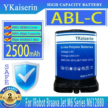 YKaiserin 2500 ма Взаимозаменяеми Батерия ABL-C ABLC За iRobot Braava Jet M6 Серия M614480/M612880/M612680 Мобилен телефон Batteria