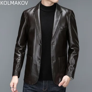 2023 пролет, нов стил, Мъжки якета, утепленная яке от изкуствена кожа, есенни Мъжки Приталенные модни палта, пълен размер M-4XL JK162
