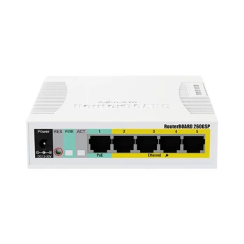 За MikroTik CSS106-1G-4P-1S RB260GSP 24V Gigabit ethernet комутатор за управление на мрежата PoE с 5 Електрически порта и 1 оптичен порт SFP