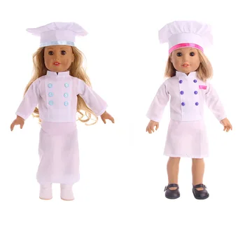 аксесоари за кукли American girl 18 инча, професионално облекло готвач 43 см, дрехи за кукли Xia Fu