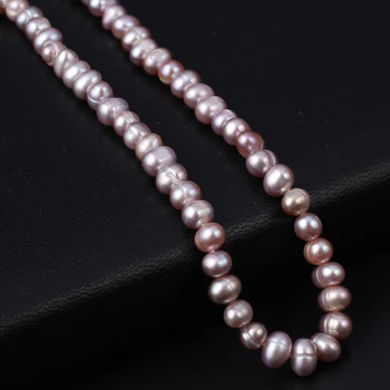 Търговия на едро с Естествен лилави перли, перфорирани перлени мъниста за жени, Елегантно колие, гривна, производство на бижута 36 см