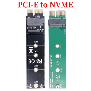 Адаптер, PCIE за M2 NVMe SSD M2 PCIE X1 Raiser PCI-E Конектор PCI Express M Key Поддържа 2230 2242 2260 2280 М 2 SSD на пълна скорост