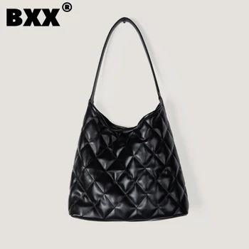 [BXX] Женствена чанта от естествена кожа с диаманти, однотонная модни проста чанта-тоут голям капацитет 8CY554