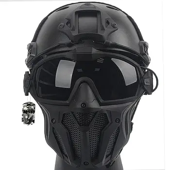 Комплект страйкбольного шлем, тактически защитни съоръжения за гмуркане с шнорхел и очила, допълнително подобрена подплата от ЕНП, за лов на пейнтбол на открито