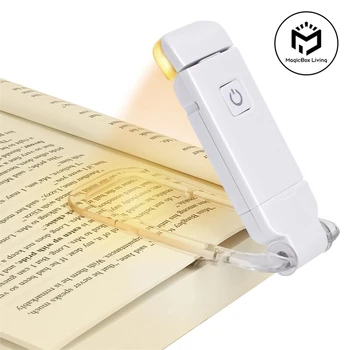 Led USB Акумулаторна лампа за четене на Книги, за защита на очите, свободно стояща нощна лампа за четене, Преносим настолна лампа със скоба, Нощна лампа-bookmark