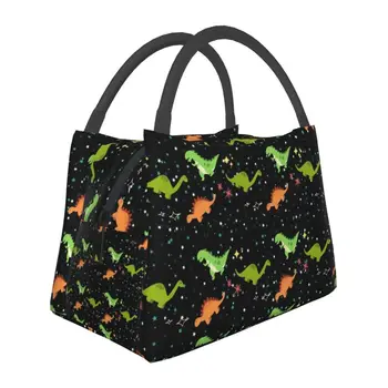 Стилен дизайн във формата на звезди динозавър изолирани обяд чанта за жени екология карикатура chiller топлинна обяд чанта офис пикник пътуване