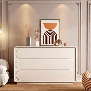 Гардероб с три кофи в кремовом стил, шкаф за съхранение в спалнята, гардероб за бижута веранда на дневната във френски стил