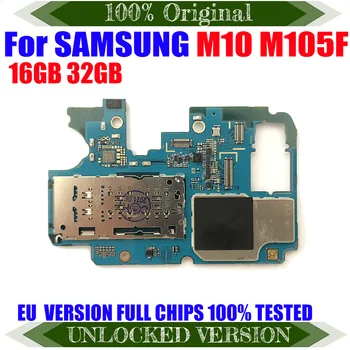 Дънната платка е европейската версия За Samsung Galaxy M10 M105F M105G 16GB 32G Разблокированная дънна Платка с чипове Логическа такса система Android