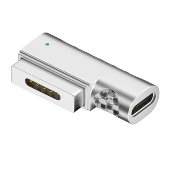 Конвертор се зарежда Type-C Magnetic 2 PD100W зарядно магнит и индикатор за зареждане за MacBook Air/Pro