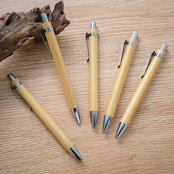 Висококачествена химикалка писалка за домашното от чисто Бамбук за ученици, Сензорна писалка за телефон, студентски дръжка Купя 2 Изпрати подарък
