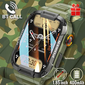 Трайни военни Зелени смарт часовници за Мъже за Android Xiaomi Ios Ip68 Водоустойчив Спортни Фитнес часовник Ai Voice Mk66 Smartwatch Outdoor 2023