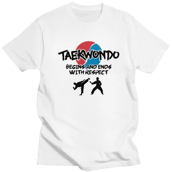 Готина Мода тениска За корейското таекуондо, Мъжки Памучен тениска с къс ръкав за по Таекуондо, Лятна Тениска с Кръгло деколте, Потник, Подарък Harajuku