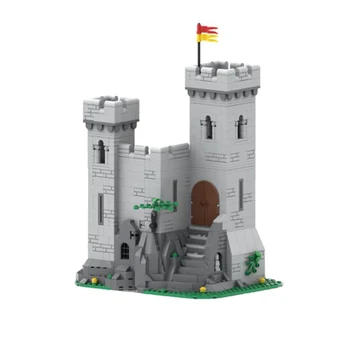 MOC Градивен елемент САМ Тухли, Средновековна Крепост Европейски Стил Castle Архитектурен Модел за Сглобяване на Играчки, Колекция от Коледа