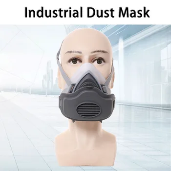 Индустриална пылезащитная маска на половината от лицата, респиратор, памучни филтри, защита от цветен прашец За плотницкой полиране, ежедневно защита от дъх