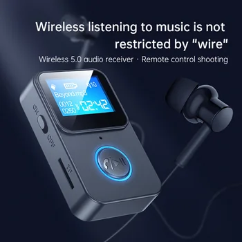 Bluetooth съвместим Адаптер аудиоприемника 5 0, TF карта, MP3 плеър с LCD екран, микрофон, FM-предавател без загуба