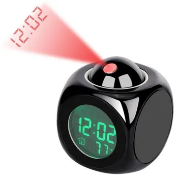 Digital alarm clock, LCD проектор за творчество, Време, Температура, Показване на работното време, дата, Проекция, USB-зарядно, Домашни часовник, Таймер