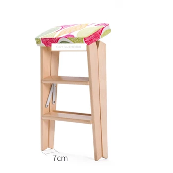 HLM-3006 Творчески Столче-стълба от гнутого дърво, Обикновен Кухненски Стол, Многофункционален Сгъваем Дървен Стол, стойка за стълби с двойно предназначение