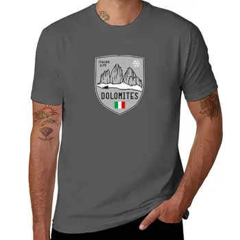 Нова тениска с емблема на доломитите, Италия, тениски за любителите на спорта, графична тениска, мъжки ризи