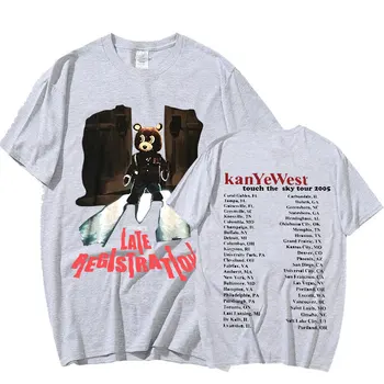Мъжки и дамски тениска Kanye West Late Registration Tour, Памучен тениска, Дамски Ежедневни реколта риза в стил Y2k