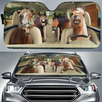Забавно Коня, Управление на Автомобил с 3D принтиране, сенника за Кола, Автоматично Украса, Сгъваема сенника на Предното Стъкло на Колата, за Жени И за Мъже, Аксесоари За Джипове