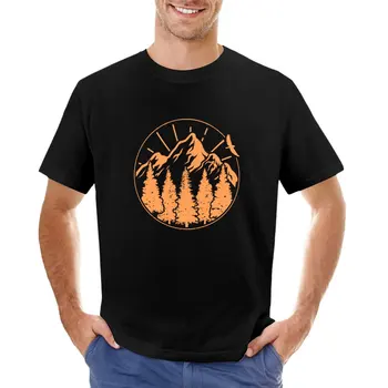 Тениска за туризъм, катерене по планините, природата, горите, приключения на открито, реколта тениска, тениски с графичен дизайн, плътно прилепнали тениски за мъже