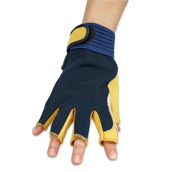 Дишащи предпазни ръкавици половината от палеца, работни ръкавици, защитни ръкавици от овча кожа за механични работи, градинарство, каране