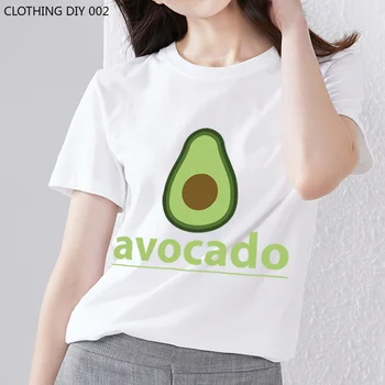 Дамски Класическа малка прясна ежедневни тениска с хубав принтом авокадо и анимационни модел, облегающая тениска с кръгло деколте, най-Sweet Beauty