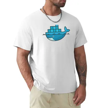 Тениска Docker, реколта дрехи, къса тениска, забавни тениски за мъже