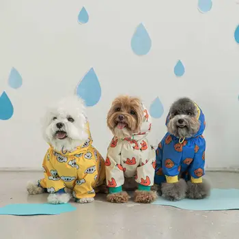 Дъждобран за кучета, гащеризон с качулка, Непромокаемое палта за кучета, Водоустойчив дрехи за кучета, Яке за кучета, Стоки за домашни любимци, Дождевики за кучета