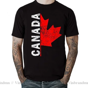 Тениска True North Strong Canada, Карта на Канада, Флаг, Тениска, Торонто, Онтарио, Канада, Кленов лист Канада Ден, Тениска с писмото принтом