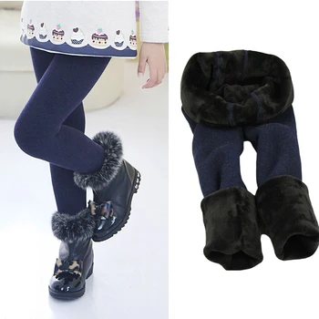 Зимни детски вельветовые гамаши, тънки стрейчевые панталони за малки момичета, плътни топли стегнати панталони-молив, Детски панталони от 2 до 11 години