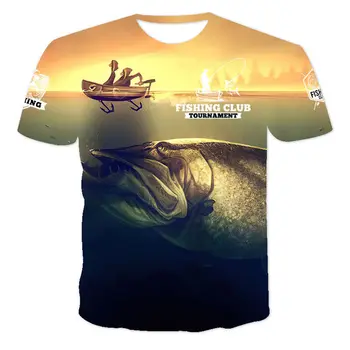 2023 Мъжка тениска За Мъже, Лятна най-Новата Тениска За Риболов В открито с 3D Принтом, Ежедневни Риза с къс ръкав за Риболов, Модни Забавно Y2k