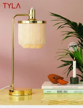 Настолна лампа в стил постмодерното TYLA, Творчески Лампа с пискюли, Романтична настолна лампа, led украса за дома, Нощно шкафче